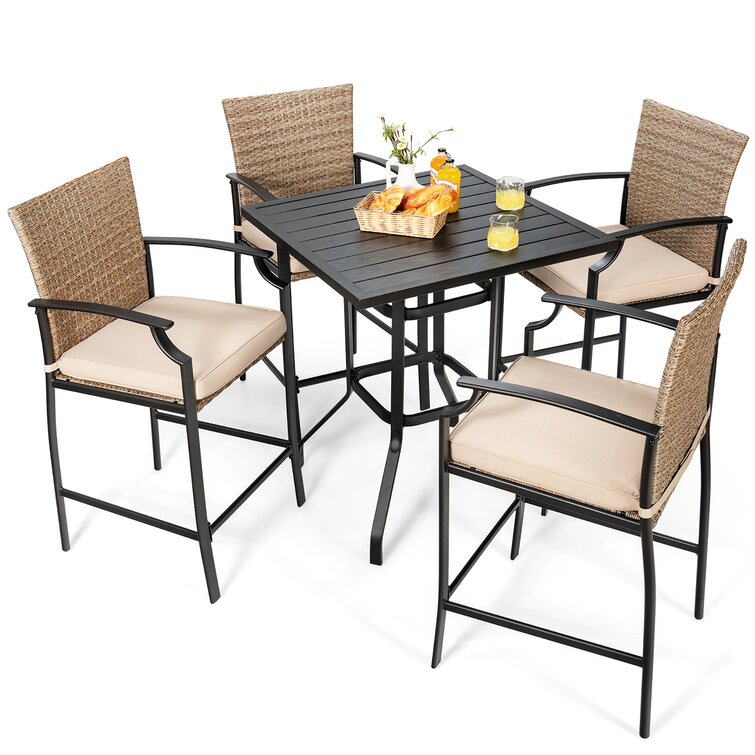 4 - Person Square Outdoor Dining Set with Cushions