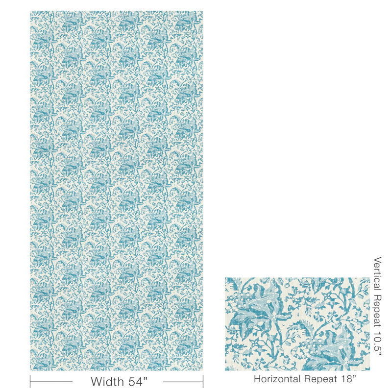 Manoir Weymouth Cotton Blend Performance Fabric, Aqua
