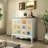 Hand-Painted Art Cabinet with Large Storage