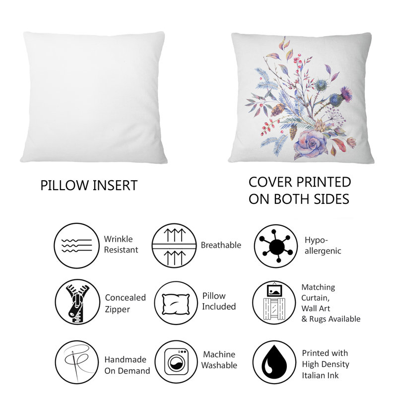 Coussin lombaire à motif floral