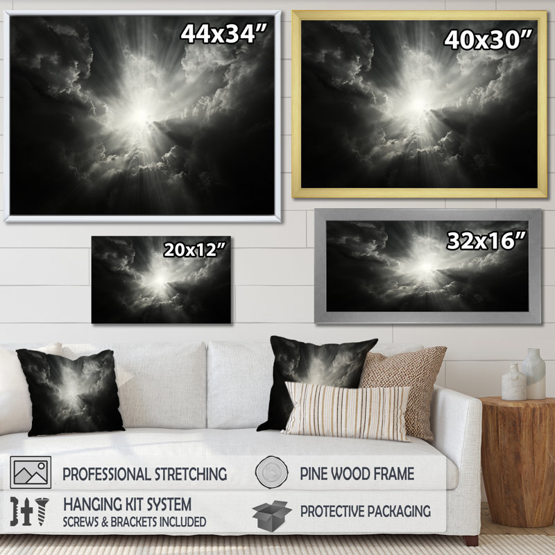 «Sky Heavenly Horizon» sur toile, Cadre simple noir, H 34 po x l 44 po x P 1,5 po