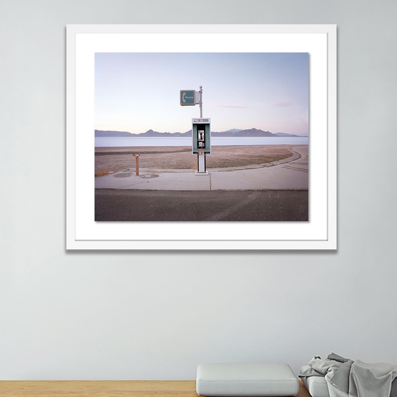 Ryann Ford "Bonneville Pay Phone" Print, White, 50" H x 60" W x 2.5" D