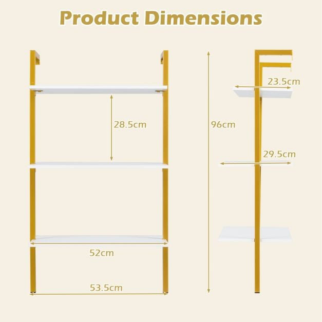 96cm H x 53.5cm W Metal Bookcase, White