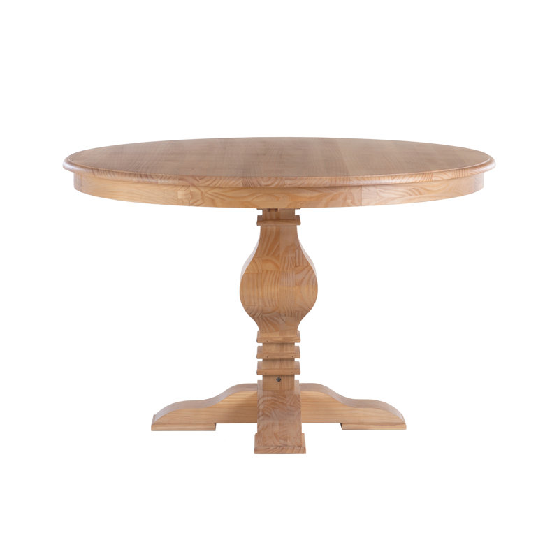 Strickler Pine Round Solid Wood Top with Solid Wood Base Dining Table