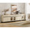 Buffet 4 en 1 avec portes en verre et 2 tiroirs, crédence moderne avec tablette réglable et base en métal, armoire de rangement pour bar et cuisine