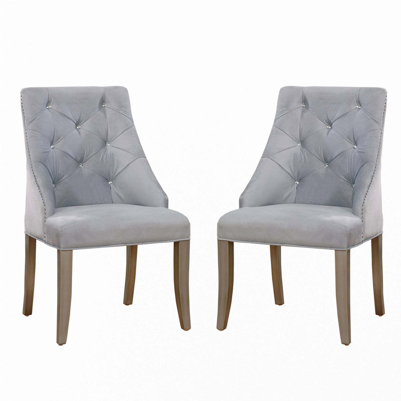 Ensemble de 2 chaises d'appoint rembourrées Flannelette