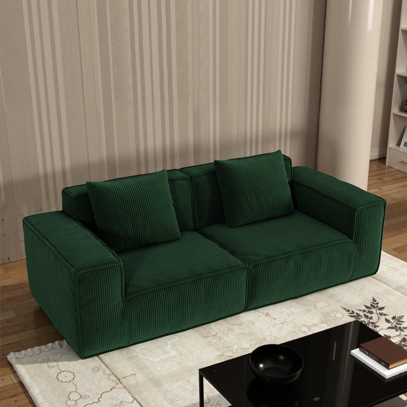 Canapé-lit modulaire convertible, velours côtelé doux, éponge haute densité, tissu respirant luxueux pour deux personnes, canapé-lit confortable, configuration des sièges flexibles