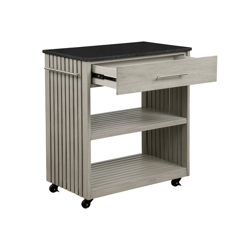 Alix Kitchen Cart, Gray, Gray Wood