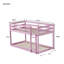 Toko Solid Rubberwood Twin Over Twin Bunk Bed with Ladder - Pink