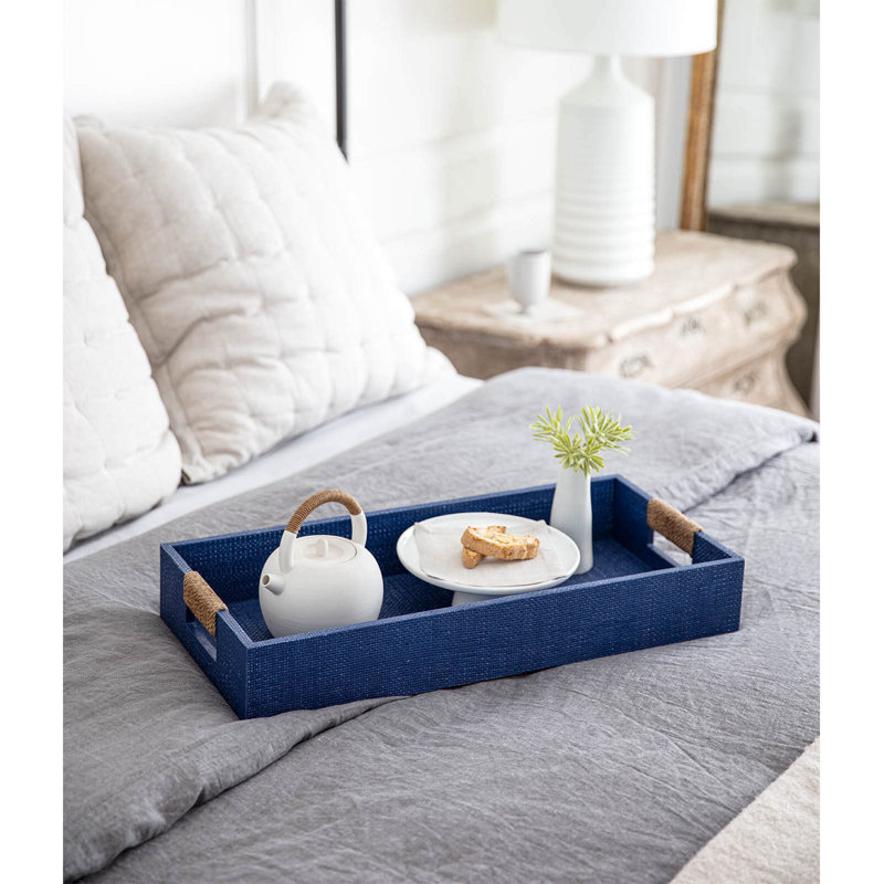 Logia Resin Decorative Tray, White, 3.5" H x 24" W x 11" L