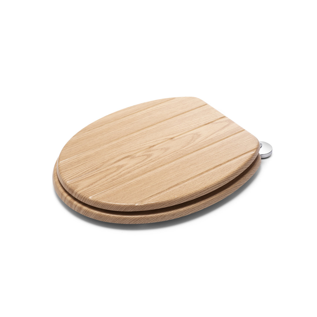 Flexi-Fix Geneva Toilet Seat - Adjustable Hinges with Top & Bottom Fixings Included and Rust & Stain Free Chrome Hinge Covers, Antibacterial Treated S