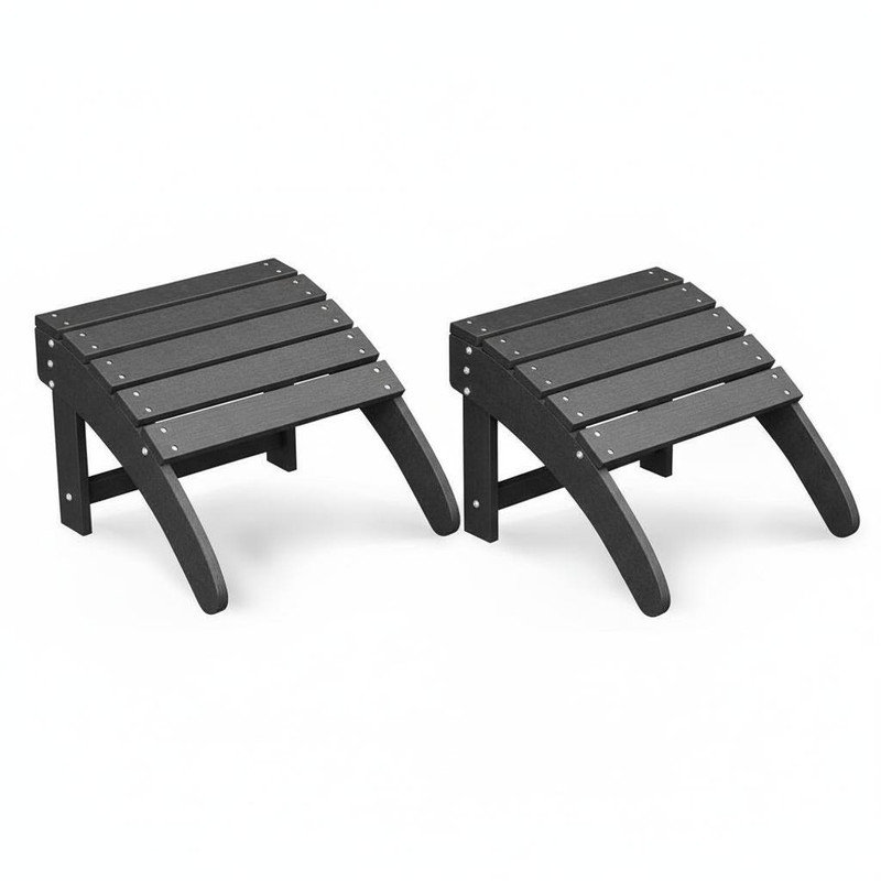High-Density Polyethylene (HDPE) Outdoor Ottoman, Grey