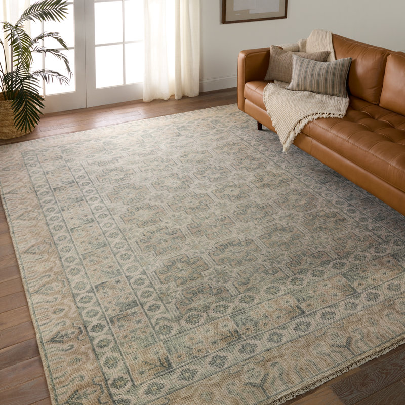 Jaipur Living Stage SLN19 Handknotted Medallion Green and White Area Rug (9'x12'), Rectangle 10' x 15'