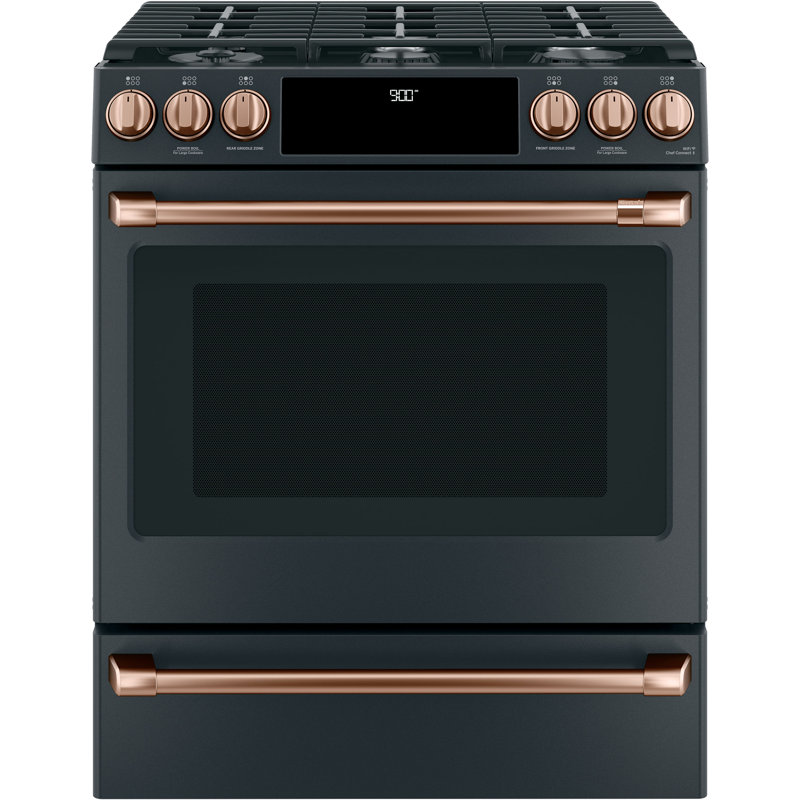 Front Control Gas Range Handle Kit, Brushed Copper