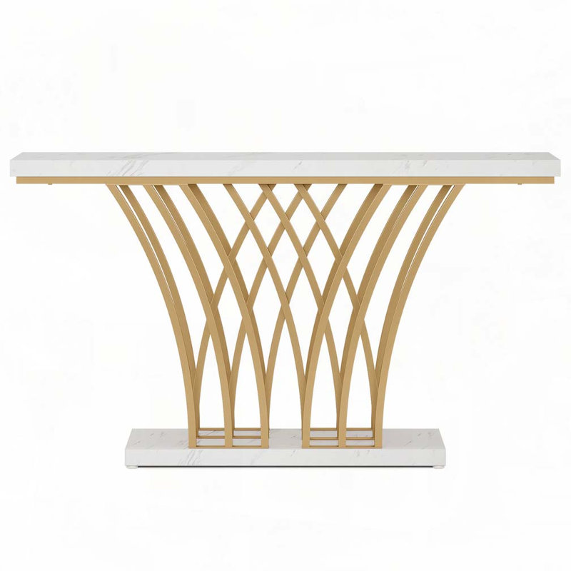 Faux Marble Entryway Table  Console Table