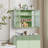 27.56"Glass Doors Modern Two-Door Wall Cabinet With Featuring Three-Tier Storage For Entryway Living Room Bathroom Dining Room,Mint Green-1436448299
