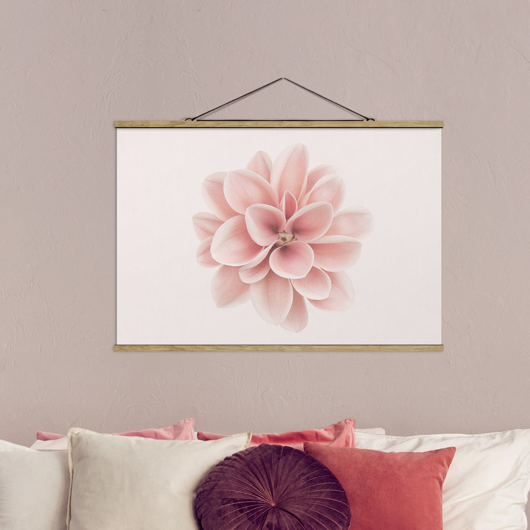 Stoffbild Dahlia Pink Pastel Flower Centered