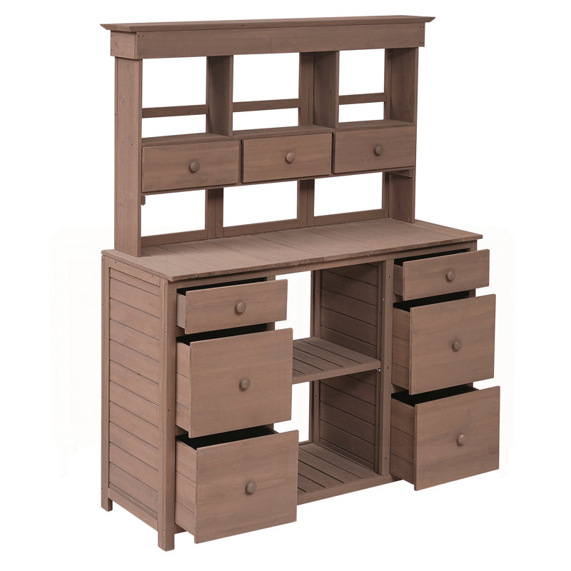 Shameika Fir Potting Bench, Brown
