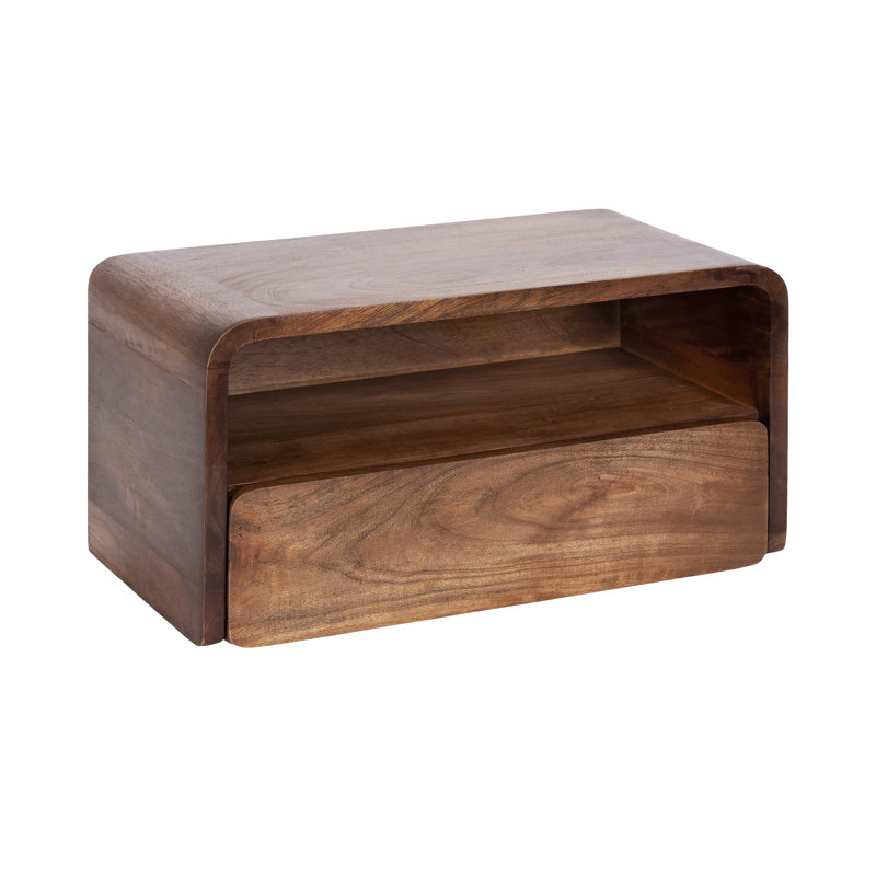 Tablette flottante en bois massif de 9 po de hauteur Langley, Noyer