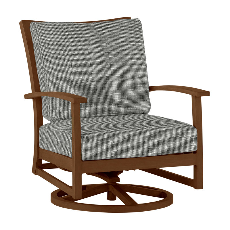 Charleston Patio Lounge Chair with Cushions, No Welt, Linen Dove, Charleston Aluminum #60 Oak
