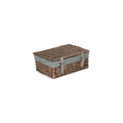14" Wicker Picnic Hamper Basket with Lining