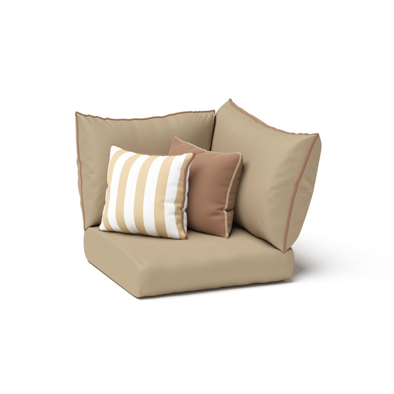 Balceta Sunbrella Outdoor 5'' Cushion Cover, Maxim Beige