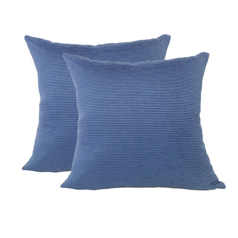  Indoor/Outdoor Square Polyester Pillow Cover & Insert, Indigo