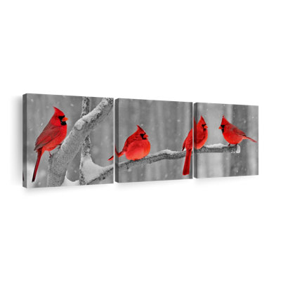 " Cardinal Birds " 3 - Pieces