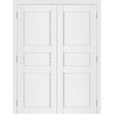 Double porte intérieure stratifiée blanc doux pré-suspendu Stile 029