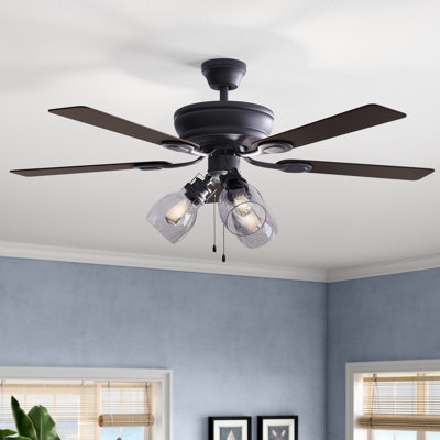 Ventilateur de plafond standard à 52 pales 52 po avec chaîne DEL et ensemble d'éclairage inclus