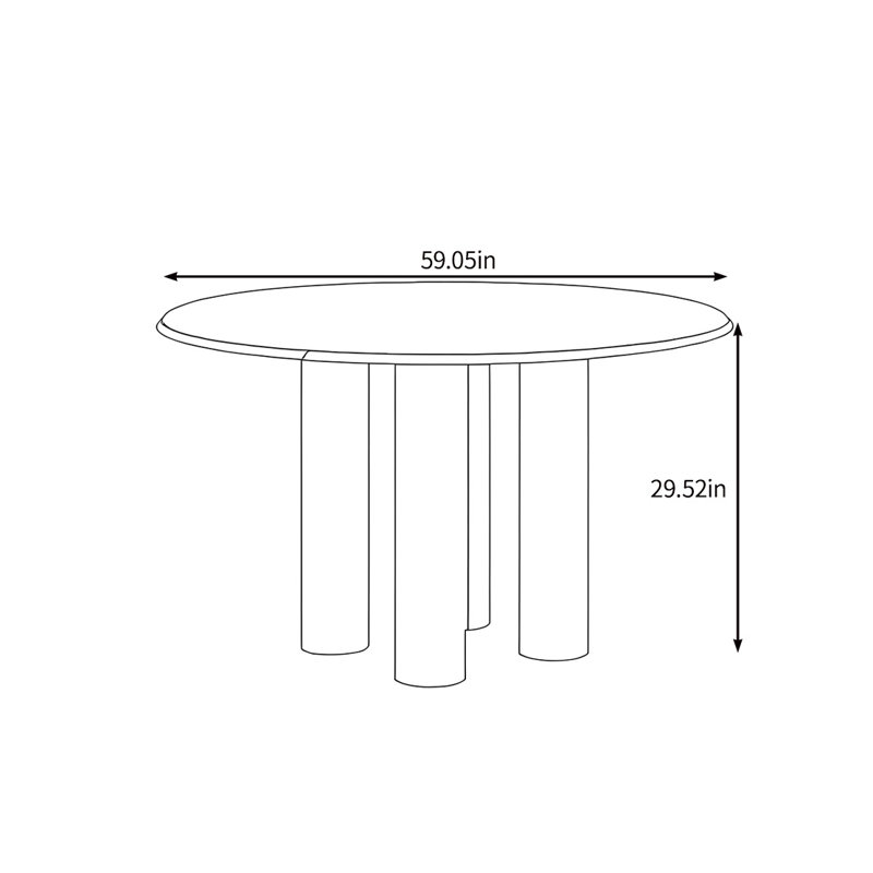 Elegant solid wood dining table, 29.52"H x 59.05"L x 59.05"W