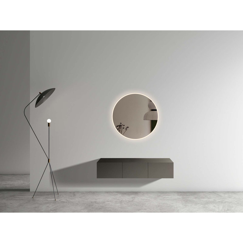 (Base seulement) Cabines flottantes murales de salle de bain avec 3 portes, Gris