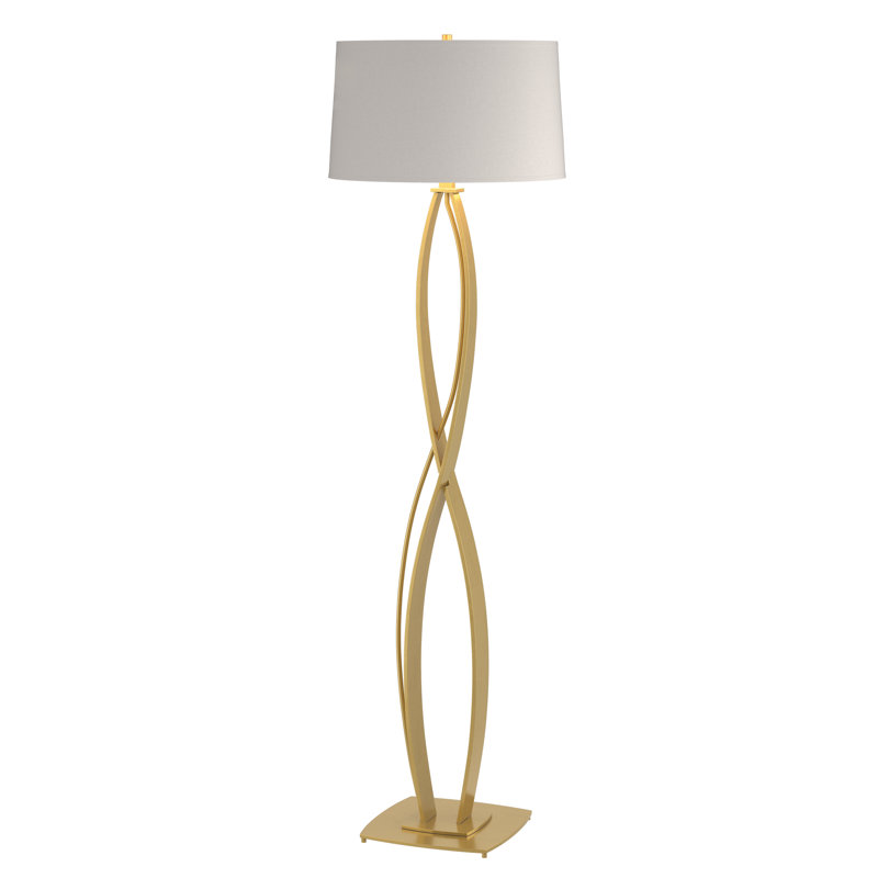 Almost Infinity Floor Lamp, Flax, Modern Brass
