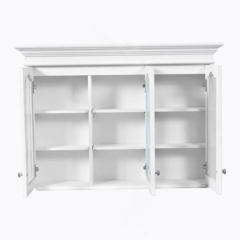 Armoire à pharmacie 40 "avec miroir, armoire de rangement pour salle de bain avec porte miroir et tablettes, armoire de salle de bain murale avec portes en verre