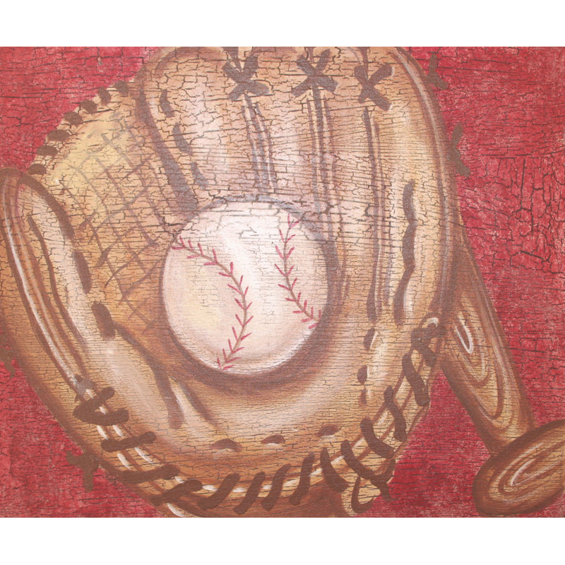 "Crackle Baseball" par Reesa Qualia, reproduction sur toile tendue, H 24 po x l 29 po x P 1,5 po