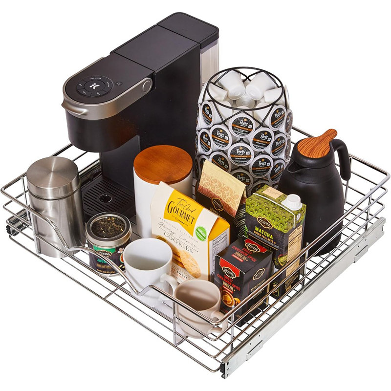 Rangement pour armoire robuste coulissant de qualité supérieure avec glissière pleine extension