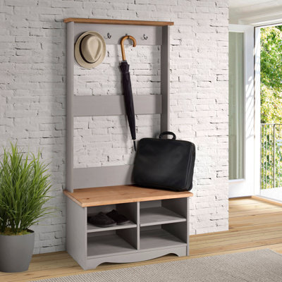 Claypoole Wooden Hall Shoe, Seating and Storage Bench