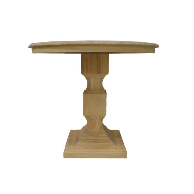 Charvik 36" Rubberwood Solid Wood Pedestal Dining Table by Rosalind Wheeler