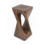 Table d'appoint d'extérieur, table de bout en forme de torsion, table d'appoint décorative, table de tabouret de jardin pour terrasse de balcon, côté piscine, béton léger, texture semblable au bois, couleur brun antique-1615429079