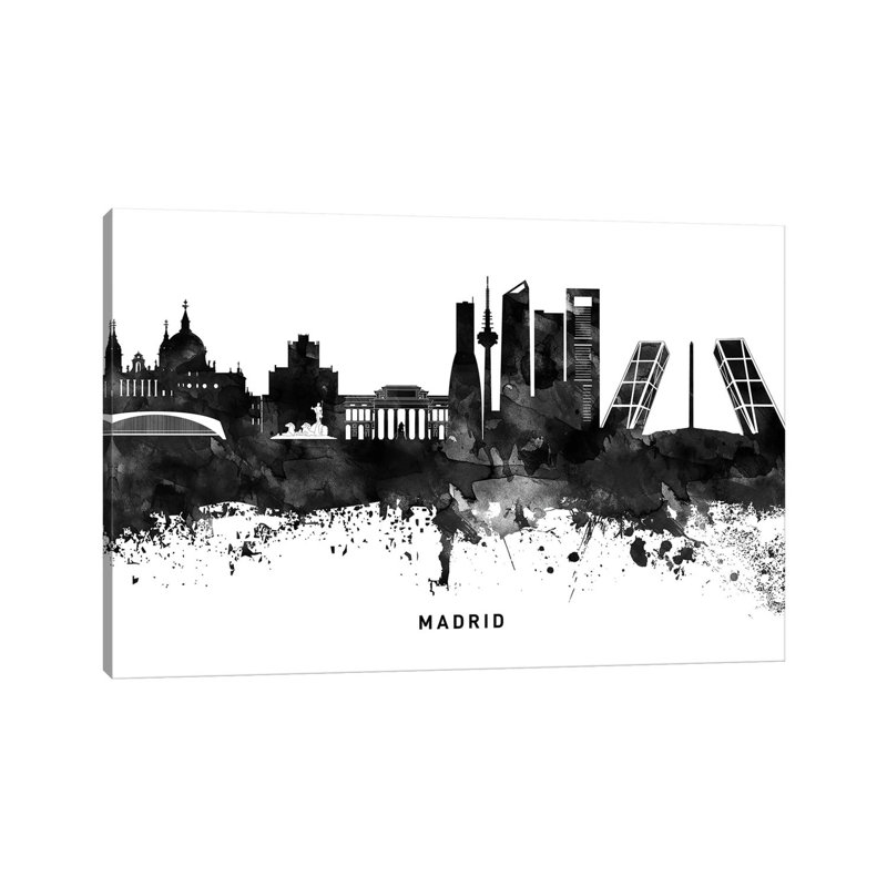 Madrid Skyline by WallDecorAddict - Wrapped Canvas Print, 66.04 cm H x 45.72 cm W