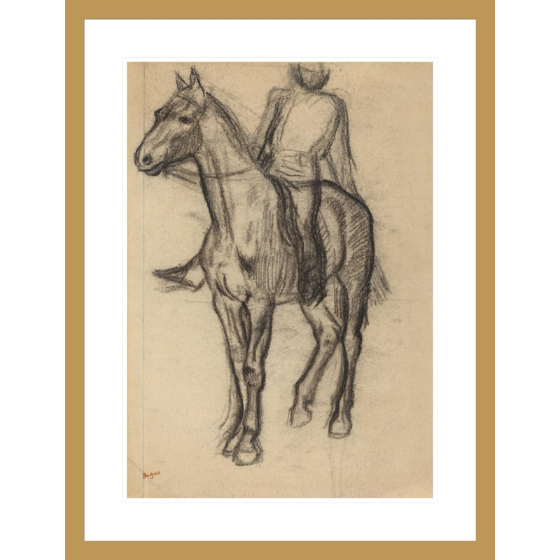«Horse and Rider» par Edgar Degas, impression giclée encadrée, H 29,5 po x l 22,63 po