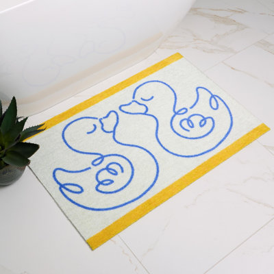 White Non-Slip Backing Bath Mat