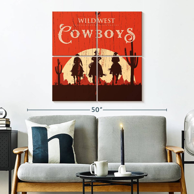 Wild West Cowboys, H 32 po x l 32 po