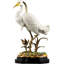 Figurine en porcelaine avec aigrette enneigée et bronze