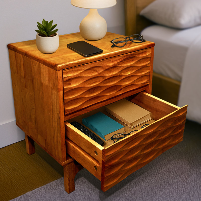 Table de chevet Gerrell Elara, Caramel