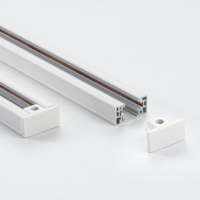 4 ft H-Type 3-Wire Surface Mount Track Rail, Matte Black