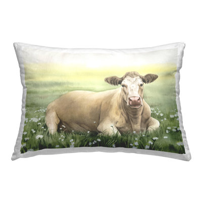 Coussin décoratif imprimé Resting Cow par Grace Popp