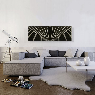 Geometric Gray Black - Wrapped Canvas Panoramic Print