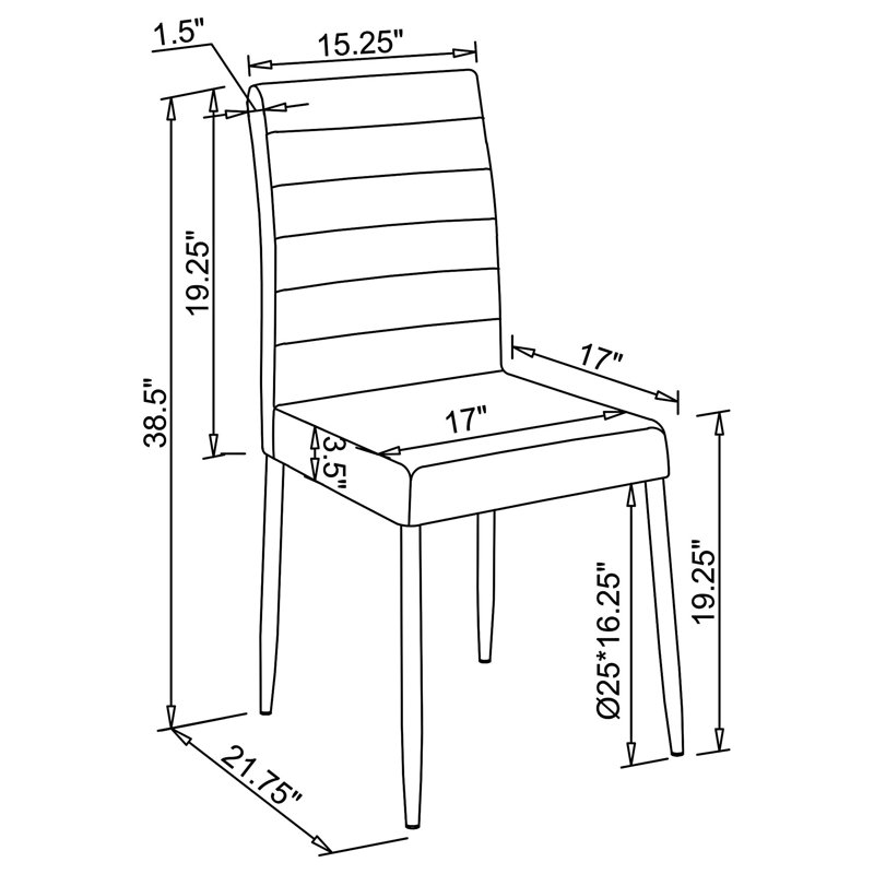 Chaise d'appoint rembourrée (ensemble de 4)