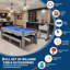 Table de billard 7-en-1 de 7 pi avec plateau repas et tennis de table, ensemble de table de billard multi-jeux avec finition grain de bois HDF, comprend des queues de billard, des balles, des raquettes de ping-pong et un chariot de rangement roulant-126483586